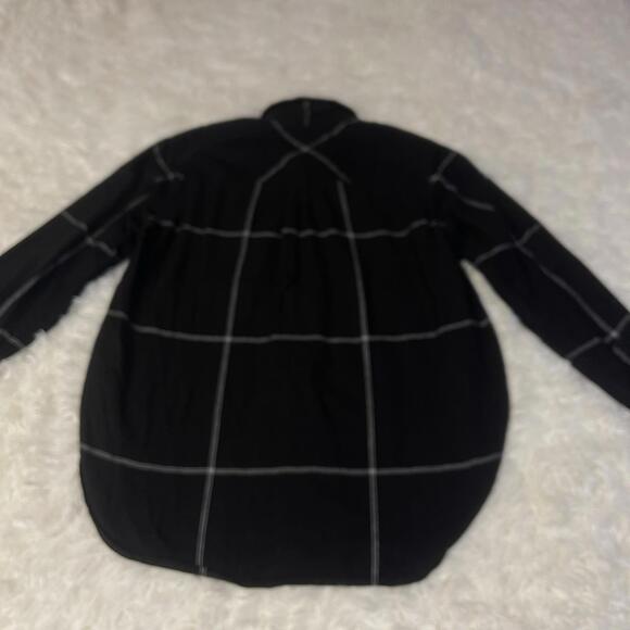 Athleta Shirt Womens Extra Small Petite Black Plaid Flannel Button Down XSP - Picture 6 of 6